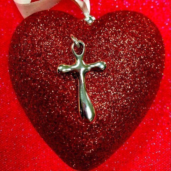 Robert Lee Morris RLM Signed Puffed Cross Sterling Silver 925 charm pendant - Picture 1 of 5